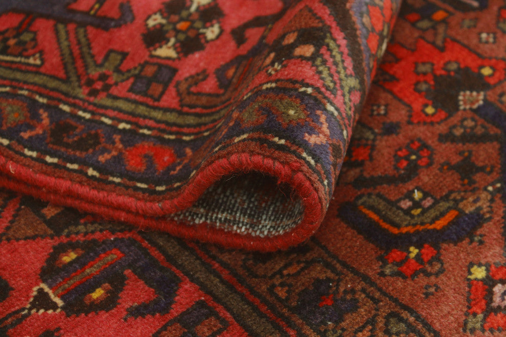 Fine Vintage Distressed Waqi Brown/Rose Runner, 3'6x9'9