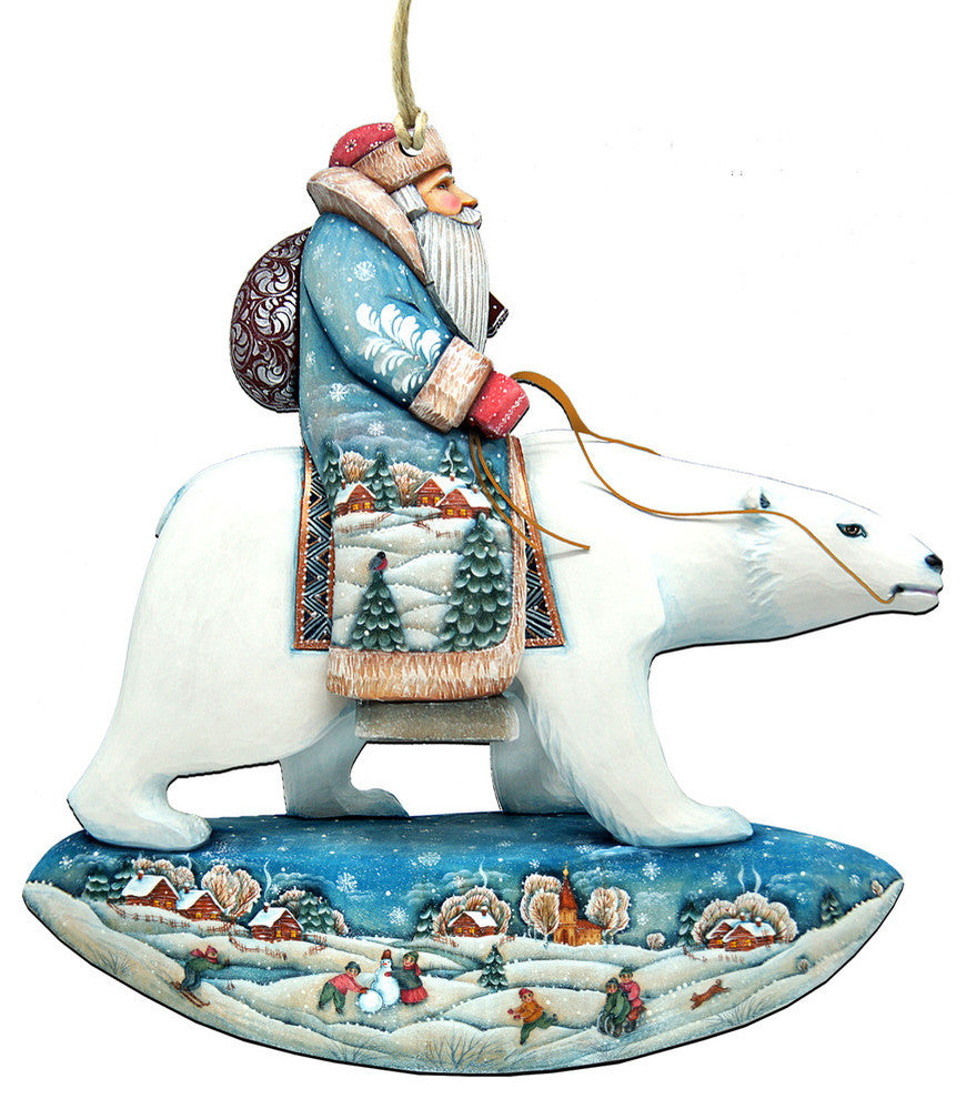 Santa Polar Bear Ornament
