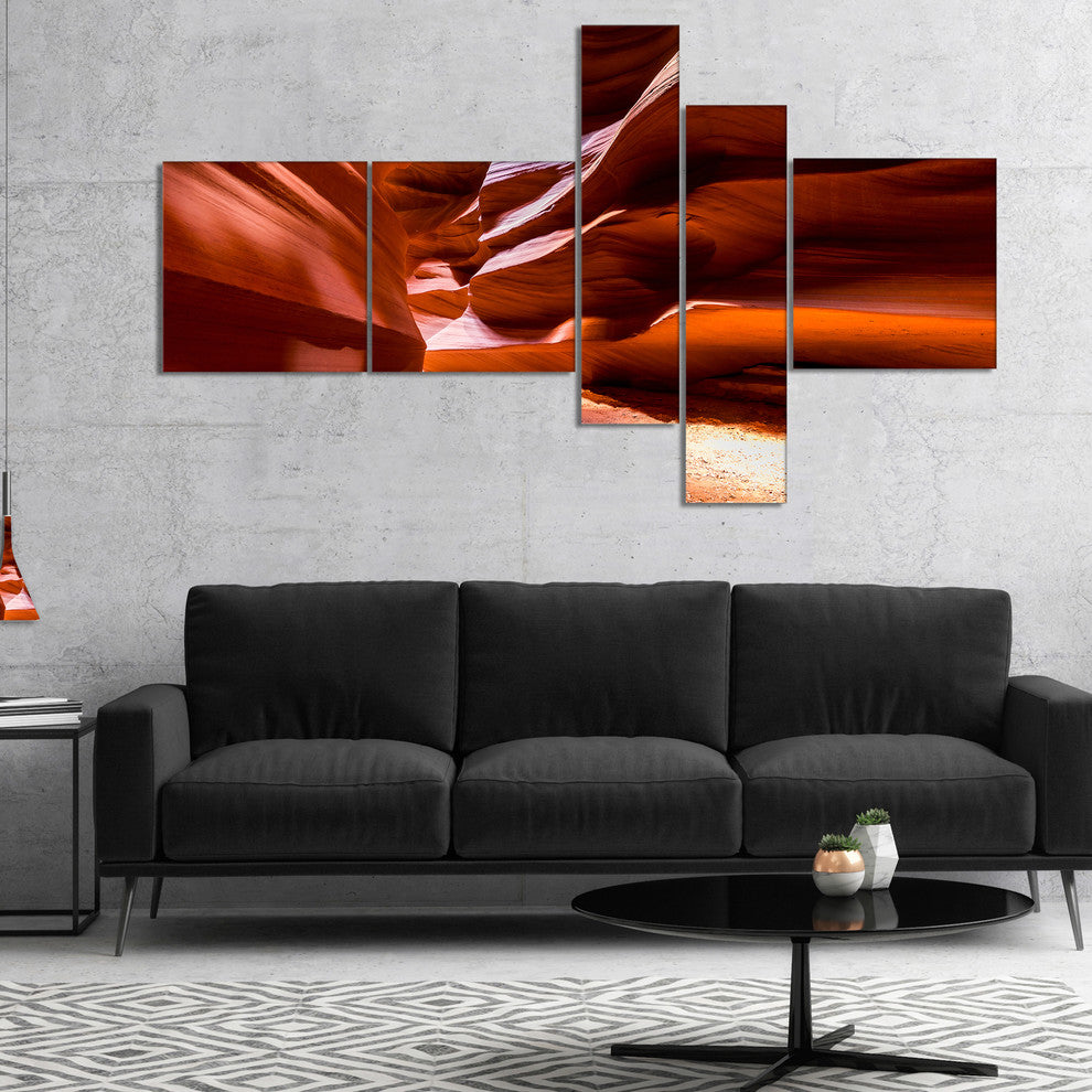 Breathtaking Antelope Canyon, Landscape Photo Canvas Print, 60"x32", 5 panels