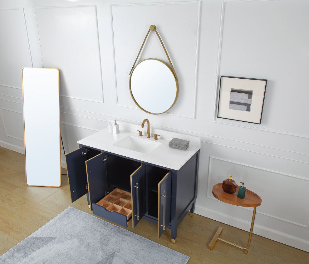 Tennant Brand Navy Blue Bertone Sink Bathroom Vanity, 48"