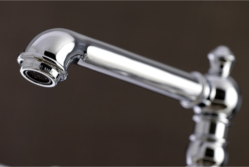 Kingston Brass Bridge Kitchen Faucet With Sprayer, Polished Chrome
