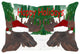 Holiday Pillow Sham, 30"x20", Santa Moose