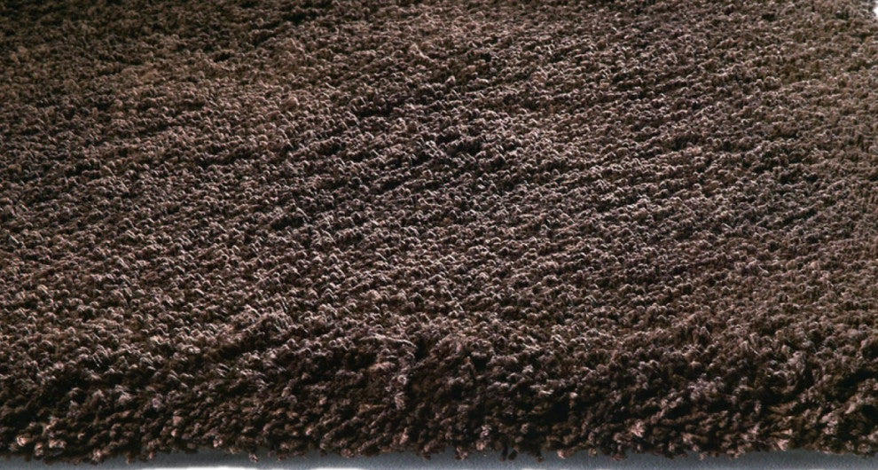 6' Round  Polyester Espresso Area Rug