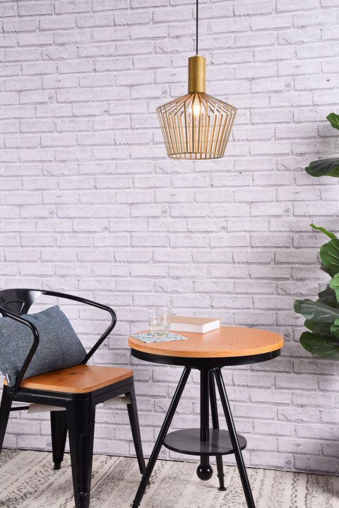Rose 1-Light Brass Pendant