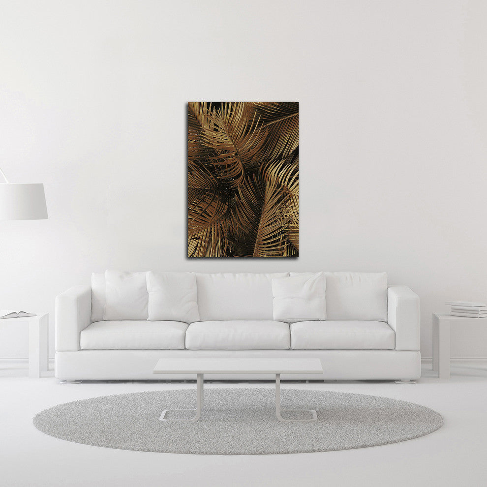 Golden Palm 2 by Design Fabrikken, Print on Canvas, 25"x35"
