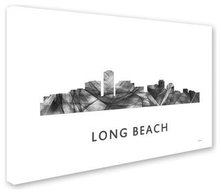 Marlene Watson 'Long Beach California Skyline' Canvas Art, 47x30