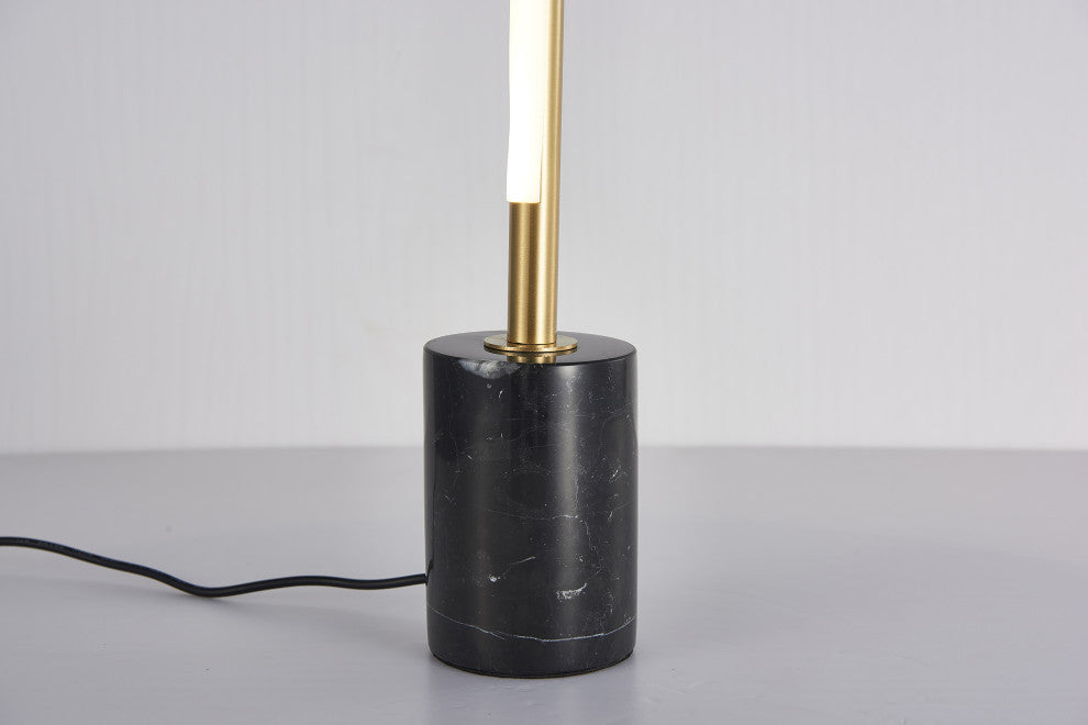 LED Table Lamp, Brass With Black Base