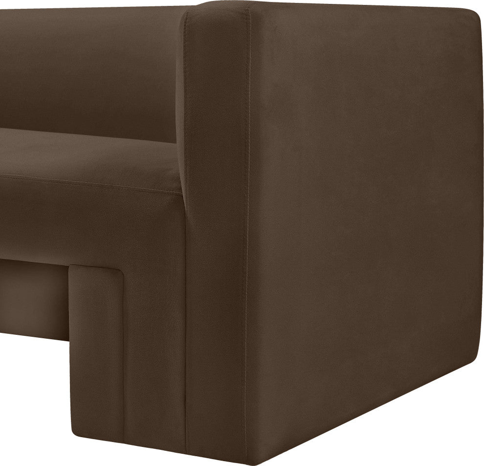 Henson Velvet Upholstered Sofa, Brown