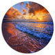 Beautiful Waves Under Cloudy Sky, Seashore Art Round Wall Art, 11"
