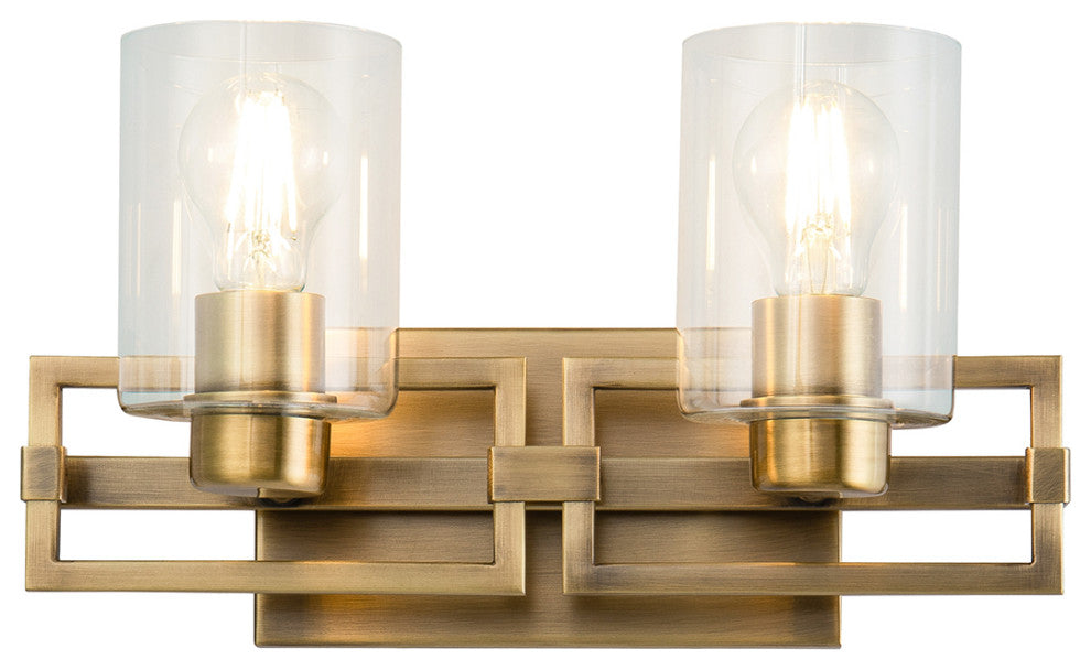 Estes 2 Light Bath Vanity Light, Aged Brass