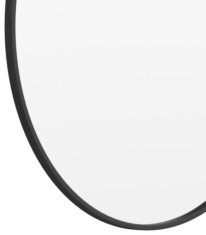 Julianne Round Metal Framed Wall Mirror, Black, 36"