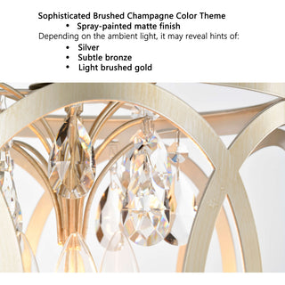 Silvia 3-light Light Brushed Champagne Silver Metal Cage Drum Chandelier