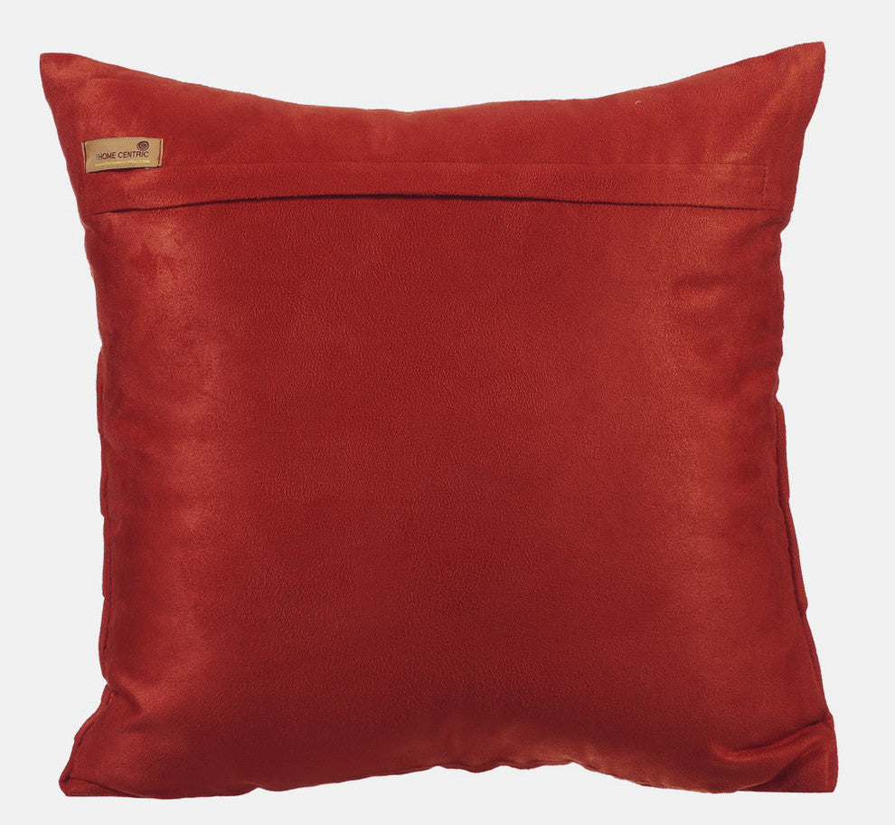 Orange Decorative Pillow Covers 18"x18" Suede Fabric, Rust No Limits No Lines