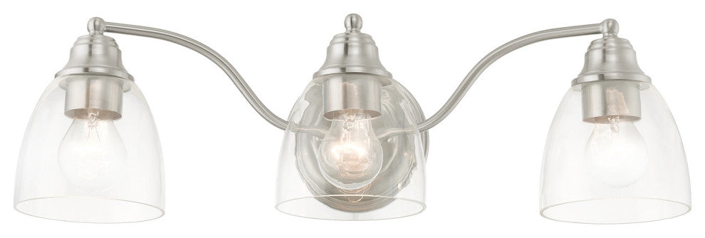 Brushed Nickel Transitional, Colonial, Vanity Sconce