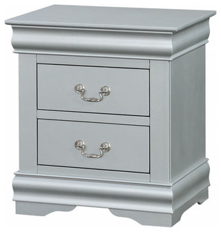 24" Platinum Two Drawers Nightstand