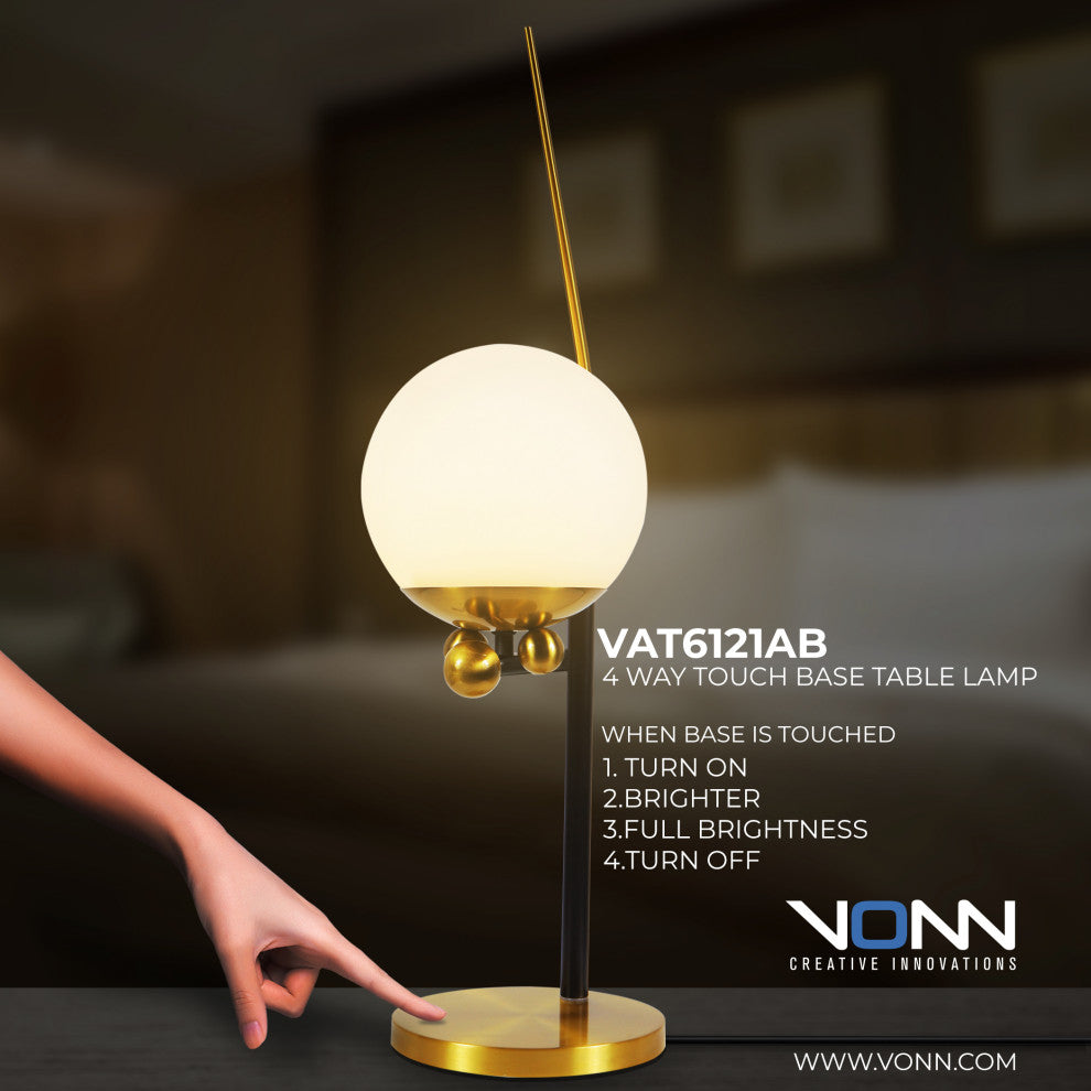 Chianti 22" ETL Certified Integrated LED Table Lamp, Antique Brass