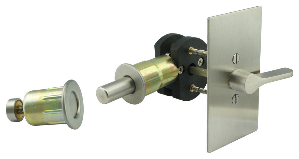 Barn Door Privacy Lock, Rectangle Rose, 2.25" BS TT17 ADA Turn, Bright Stainless