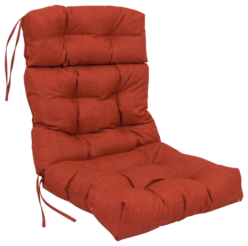 22-"x45" Spun Polyester Solid Outdoor Tufted Chair Cushion Orange