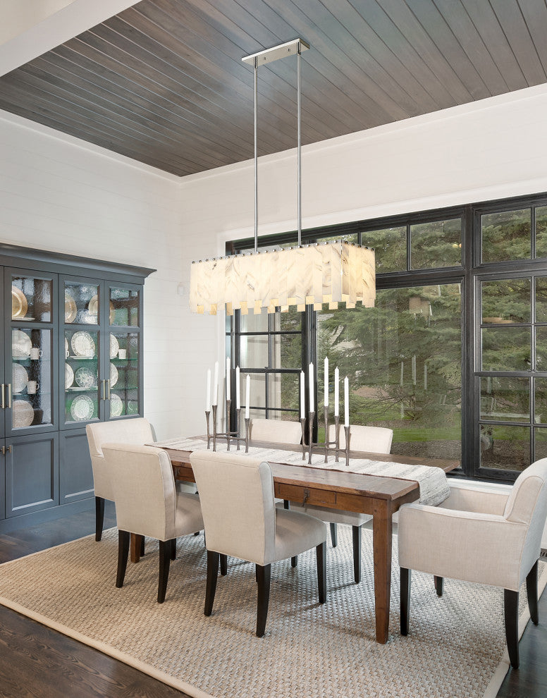 Zlite 345-40L-PN 5-Light Island, Alabaster