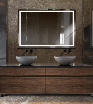 Krugg LED Bathroom Mirror, Lighted Vanity Mirror Dimmer and Defogger, 60x36