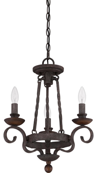 Quoizel NBE5303RK Three Light Chandelier Noble Rustic Black