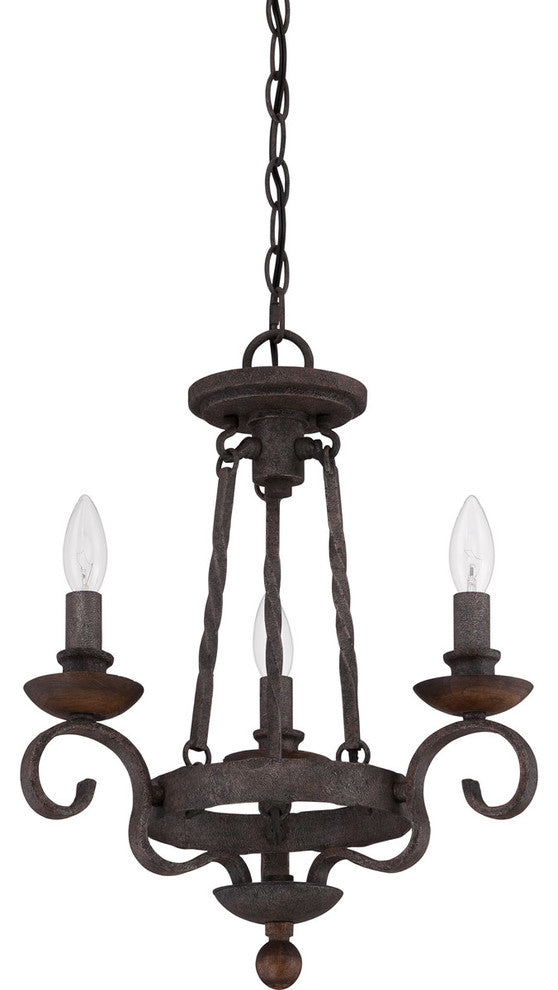Quoizel NBE5303RK Three Light Chandelier Noble Rustic Black