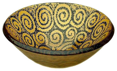 Glass Bathroom Sink | Amber Spiral