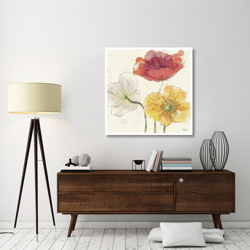 "Painted Poppies V" Digital Paper Print by Katie Pertiet, 42"x42"
