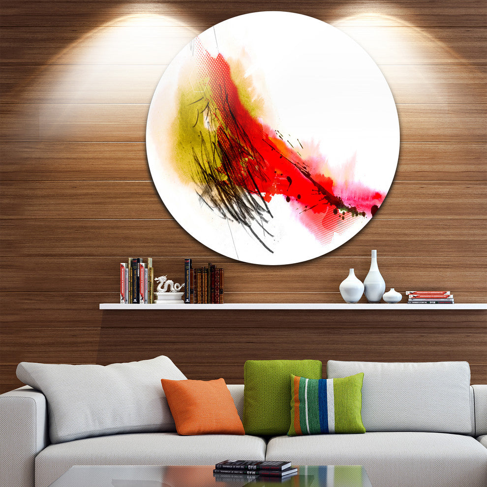Multicolor Stain, Abstract Round Wall Art, 36"