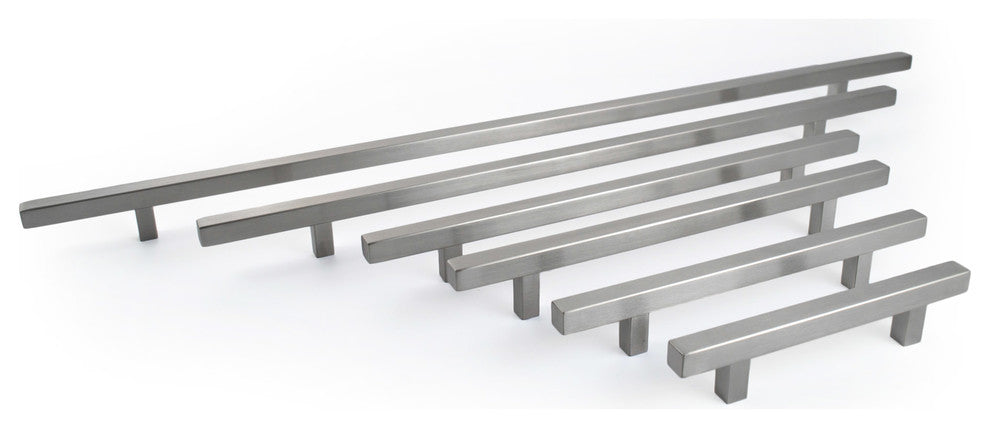 Celeste Pi Square Bar Pull Cabinet Handle Brushed Nickel Stainless, 5"x8"