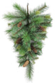 36" Christmas Pine Teardrop Swag with Natural Pine Cone 42 Tips