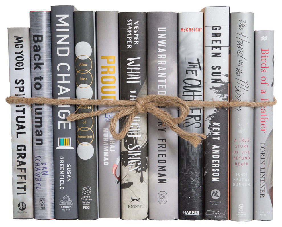 Decorative Books - Stone Dust Jacket Book Bundle - 1 foot of Grey Books