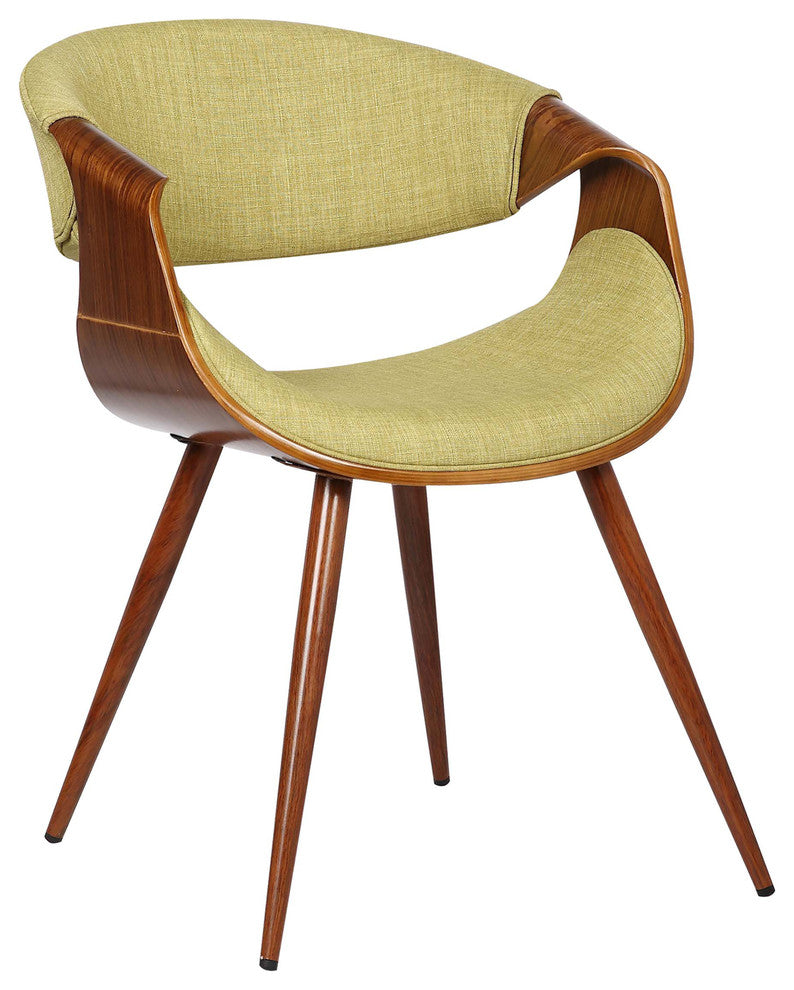 Jerrod Dining Chair, Walnut Finish and Blue Fabric
