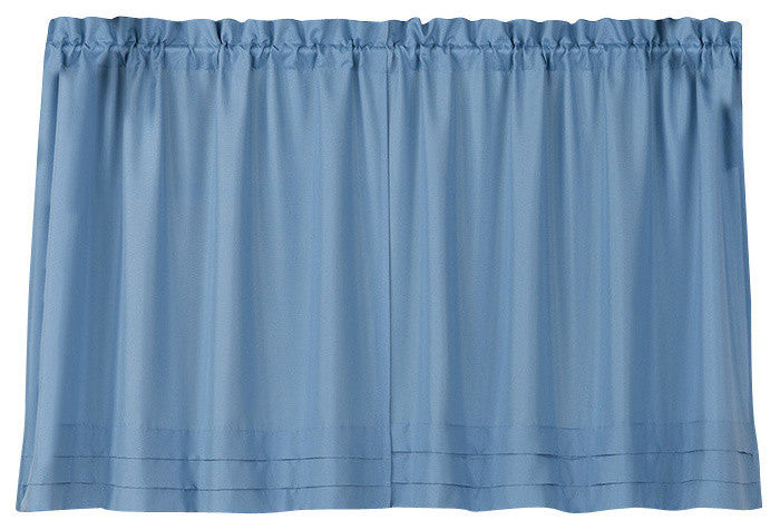 Holden Solid Smoke Blue Kitchen Curtain, 36" Tier