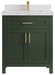 Cambridge 30 Single Sink Bath Vanity in Pewter Green 2" Calacatta Nuvo