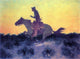 Frederic Remington Against the Sunset, 21"x28" Gallery Wrapped Canvas Print