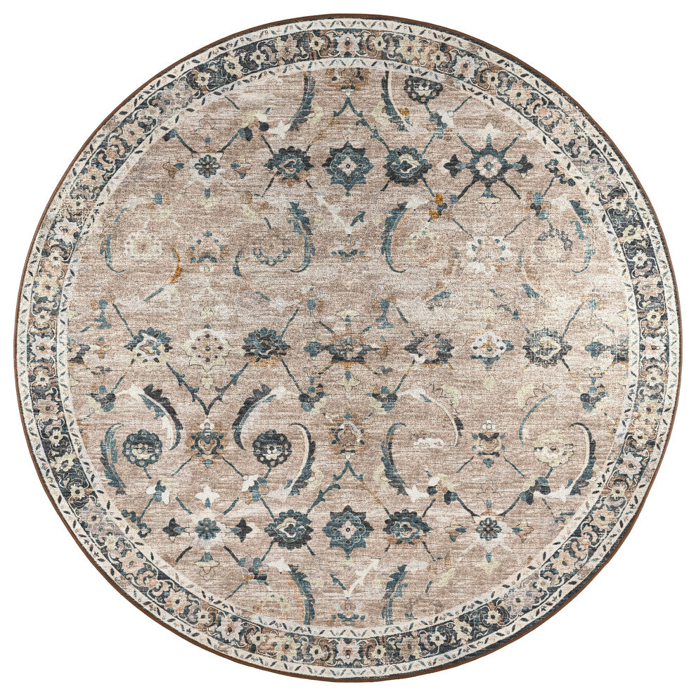 Jericho JC4 Taupe 8' x 8' Round Rug