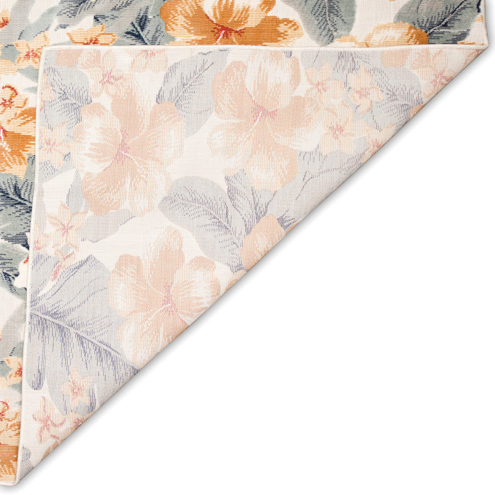 Canyon Tropical Floral Indoor/Outdoor Rug, Ivory, 1'10"x4'11"