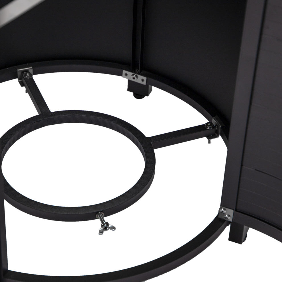 LeisureMod Walbrooke Patio Round Tank Holder, Black