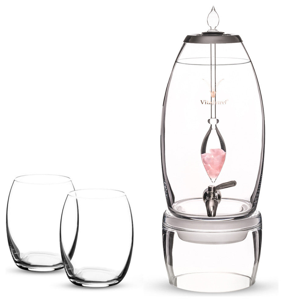 Water Dispenser, VitaJuwel Grande, Drinking Glass 6pc Set, Love Old