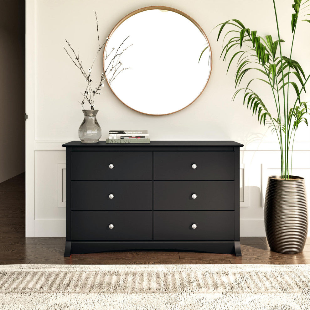 Prepac Sonoma Black Condo Sized 6 Drawer Double Dresser