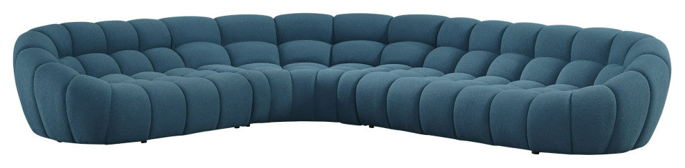 Divani Casa Yolonda Dark Teal Fabric Sectional Sofa