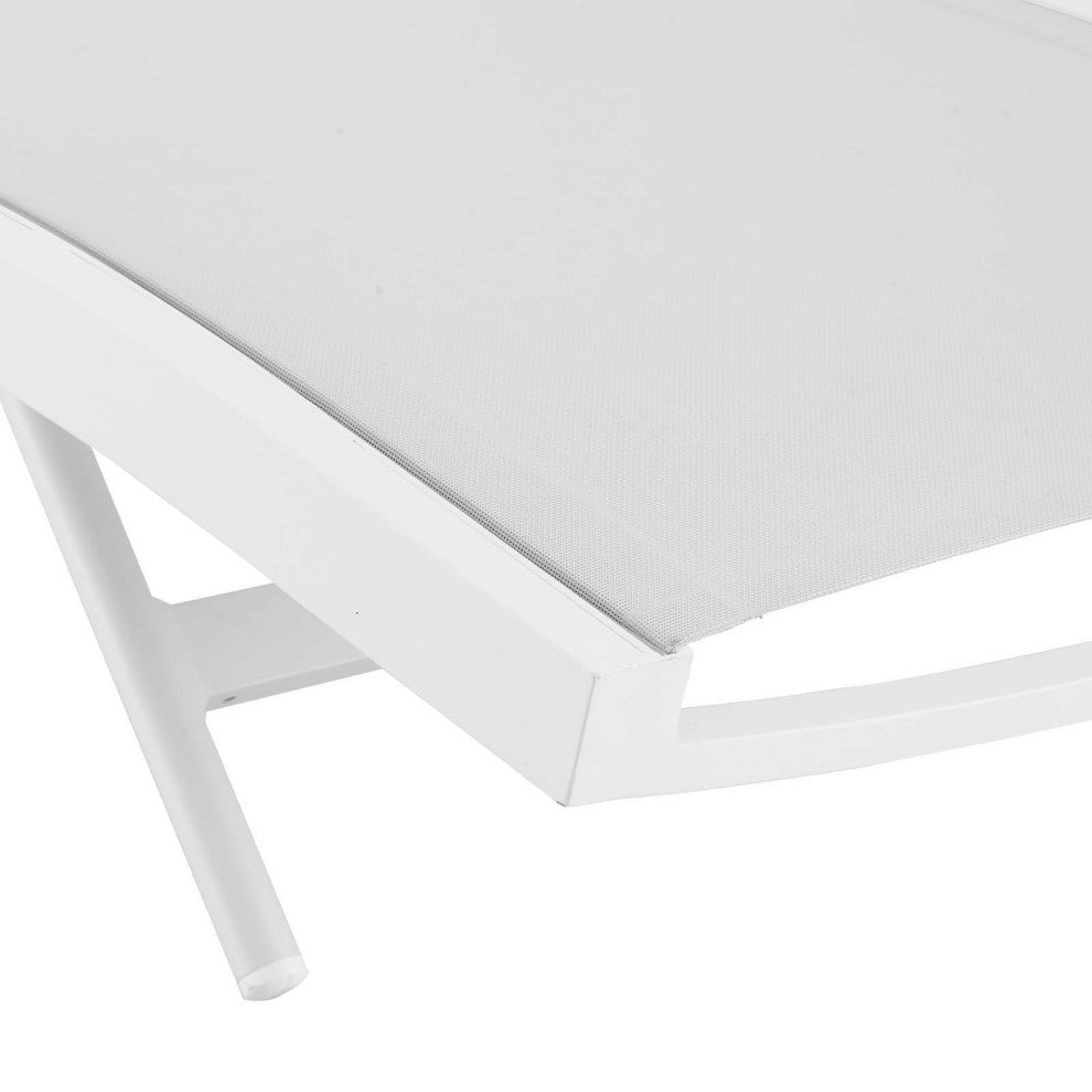 Glimpse Outdoor Patio Mesh Chaise Lounge Set of 4 - White White