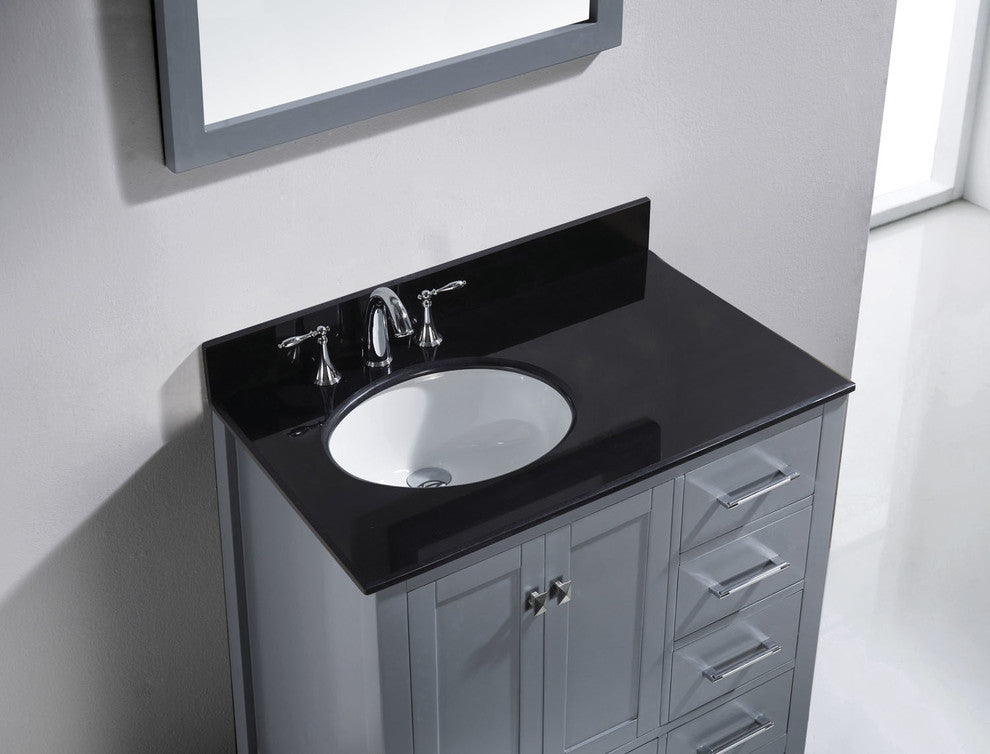 Caroline Avenue 36" Single Bathroom Vanity Set Espresso, Granite Top