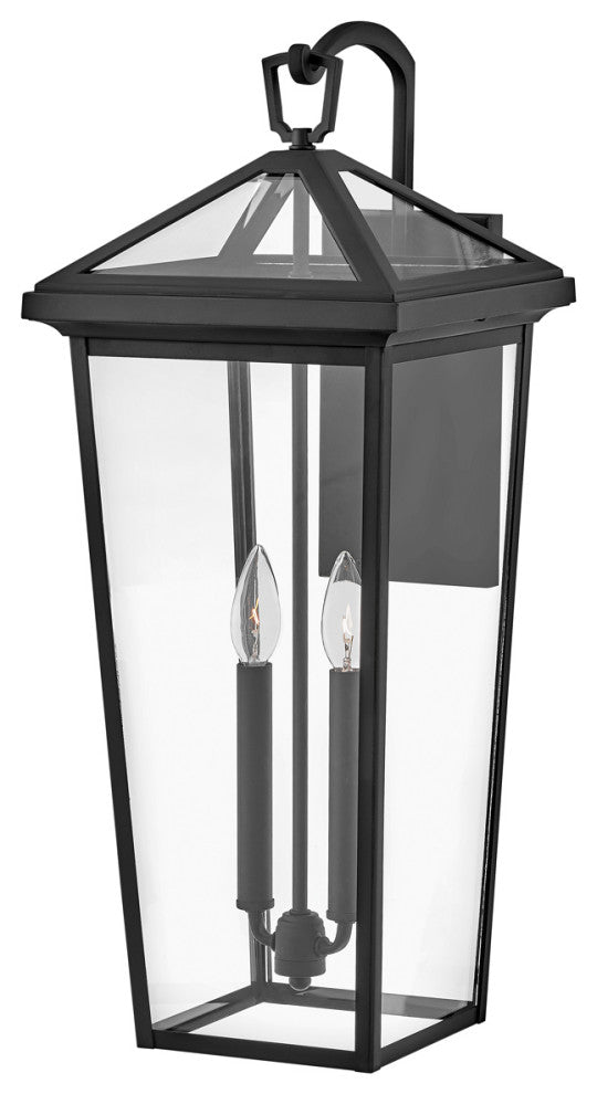 Hinkley Alford Place 26" Large Outdoor Tall Wall Mount Lantern, Museum Black