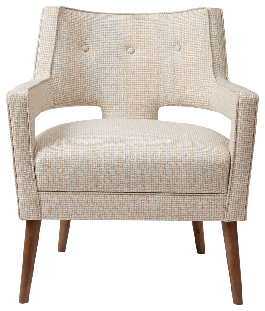 Madison Park Palmer Open Arm Chic Arm Chair, Cream