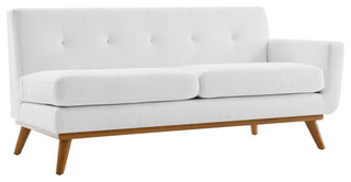 Engage Left-Facing Upholstered Fabric Sectional Sofa - White