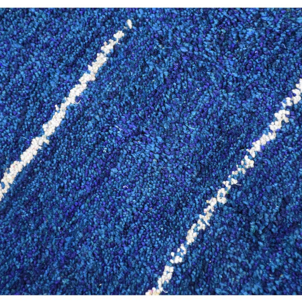HAND KNOTTED LOOM SILK ECO-FRIENDLY AREA RUGS -6'x9',Rectangle,Blue,Contemporary
