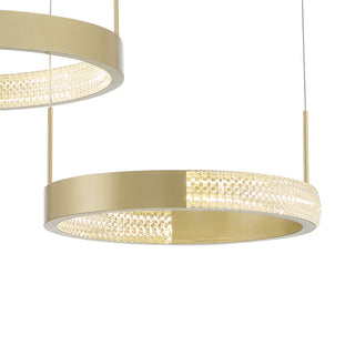 3-Light Statement Tiered LED Chandelier, Gold