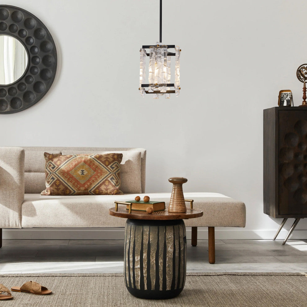 Farmhouse 4-Light Textured Glass Style Pendant Lighting Fixture